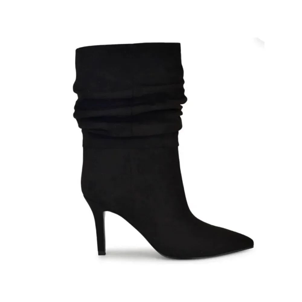 Nine West Gorgeous 8 Black suede High Heel Heeled Ankle Elegant Dress Booties Bo